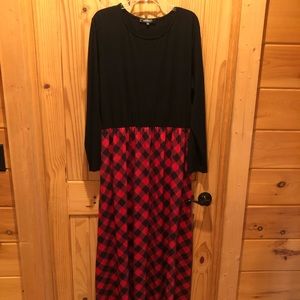 2XL Buffalo check maxi dress